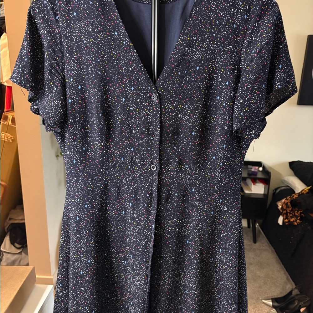 Elegant Black Speckled Mini Dress